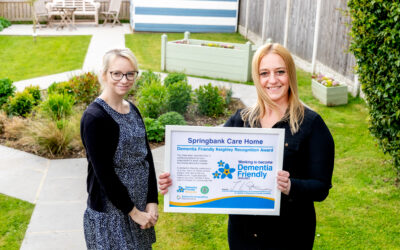 Springbank Care Home Receive Dementia Recognition Award